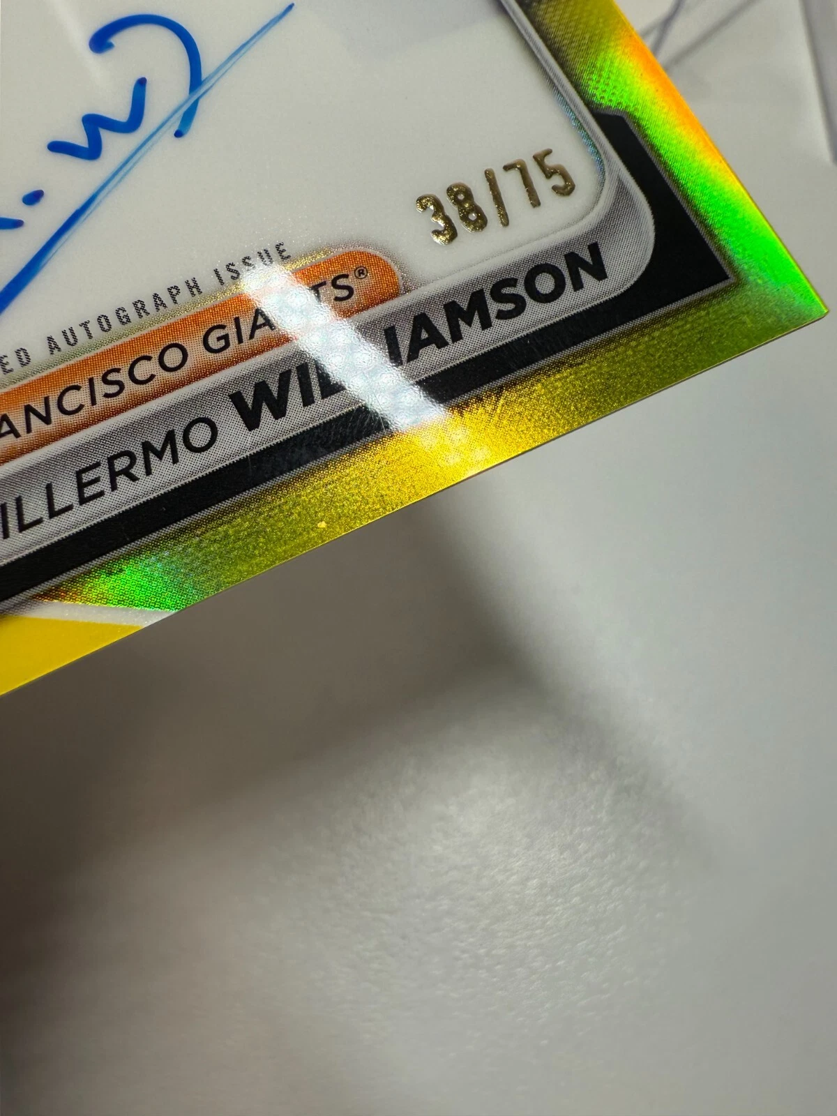 Guillermo Williamson 2024 Bowman Chrome 1st Yellow Refractor Auto /75 #CPA-GWI
