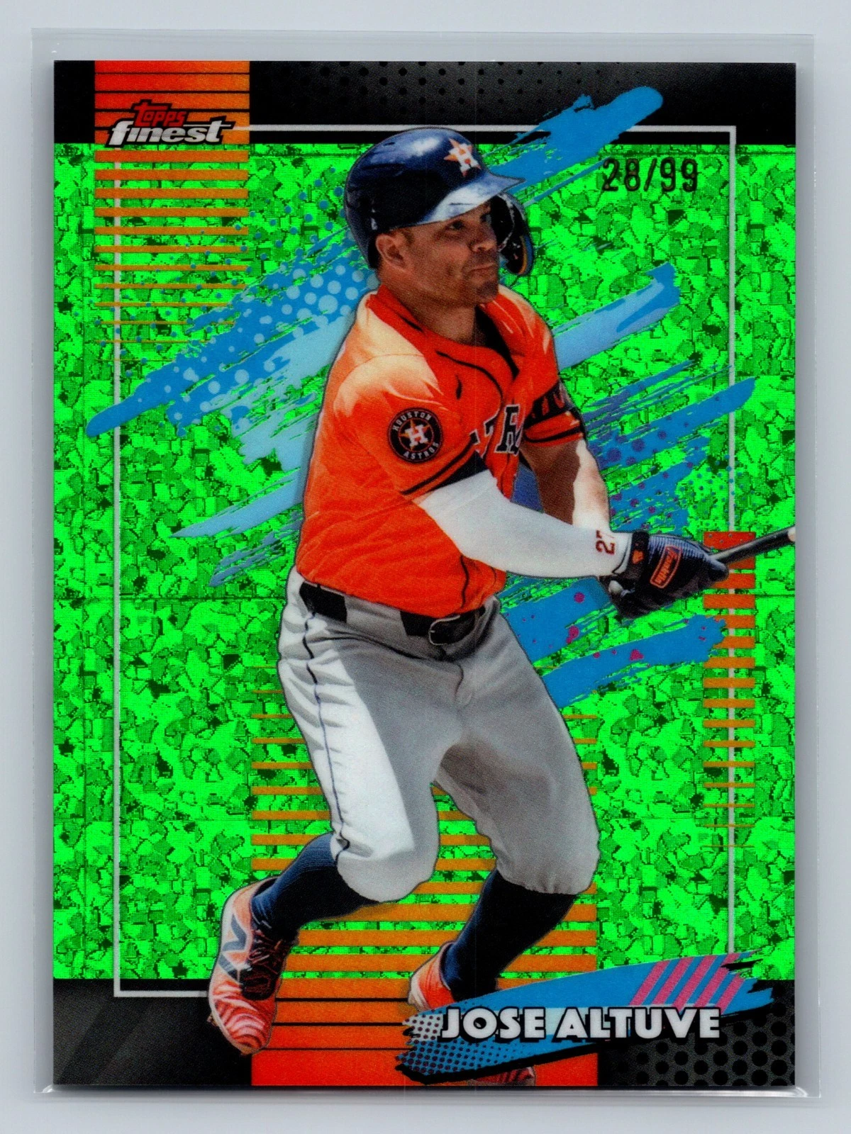 Jose Altuve 2026 Topps Finest Uncommon Green Mini Diamond Refractor /99 #112