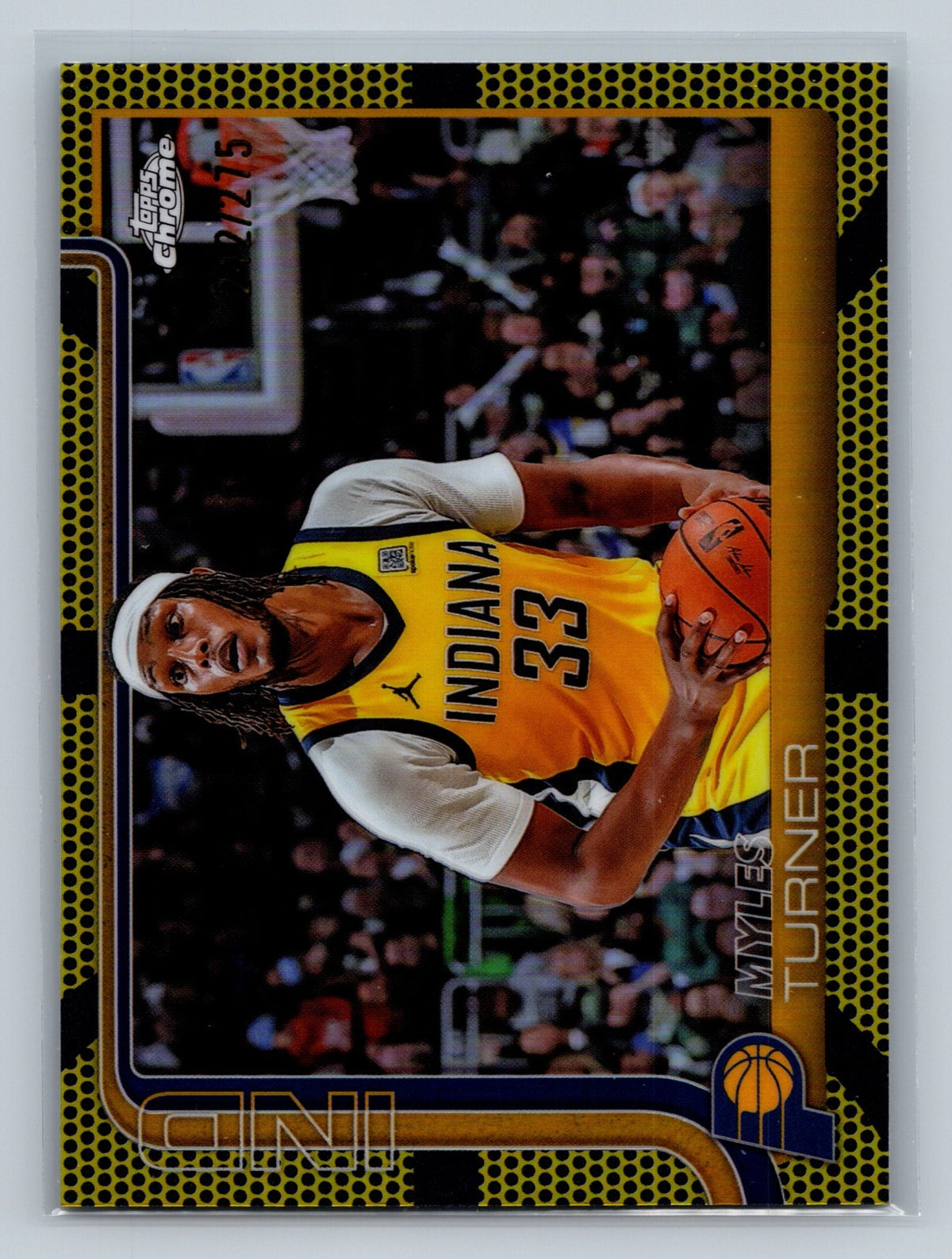 Myles Turner 2025-26 Topps Chrome Yellow Basketball Refractor /275 #29 Pacers