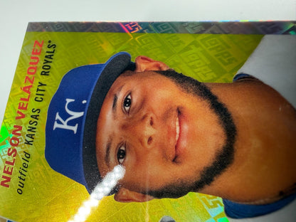 Nelson Velazquez 2023 Topps Chrome Platinum Anniversary Logo Refractor RC /499