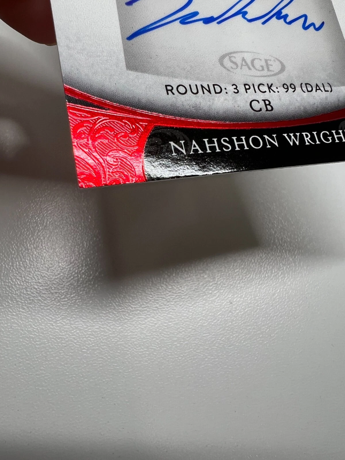 Nahshon Wright 2021 Sage Aspire Red Auto RC #ASP-144 Cowboys