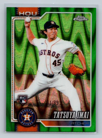Tatsuya Imai 2026 Topps Chrome Green RayWave Refractor RC /99 #242 Astros