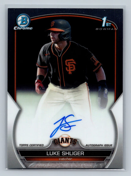 Luke Shliger 2023 Bowman Draft Chrome 1st Auto #CDA-LS Giants