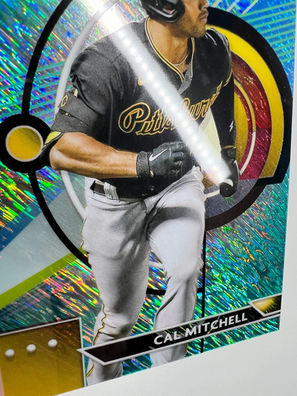 Cal Mitchell 2023 Topps Finest Aqua Shimmer Refractor RC /175 #31 Pirates