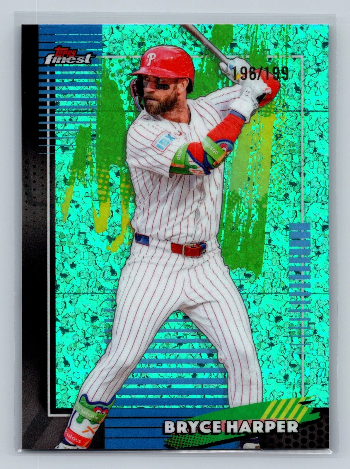 Bryce Harper 2026 Topps Finest Common Aqua Mini Diamond Refractor /199 #73