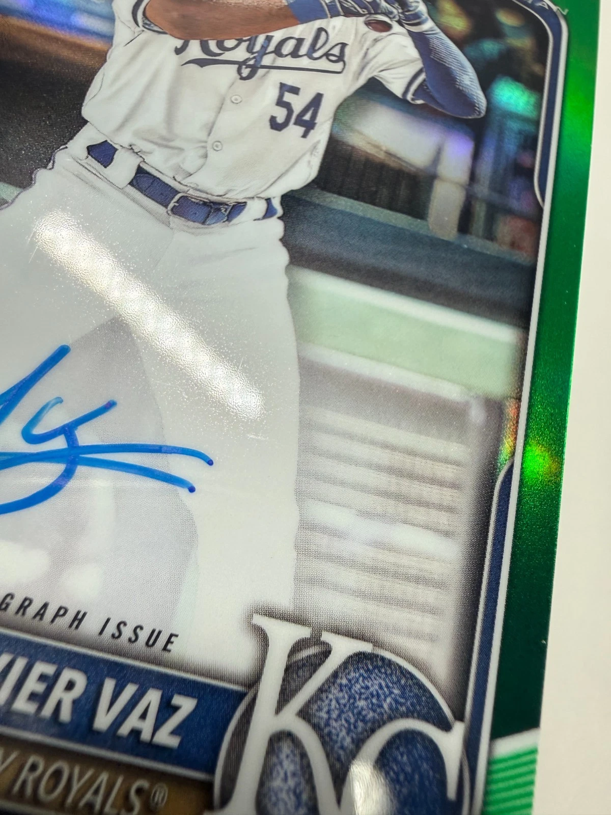 Javier Vaz 2025 Bowman Chrome 1st Green Refractor Auto /99 #CPA-JVA Royals
