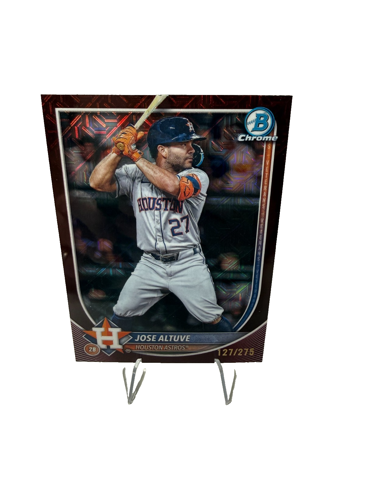 Jose Altuve 2025 Bowman Chrome Purple Mojo Refractor /275 #63 Astros