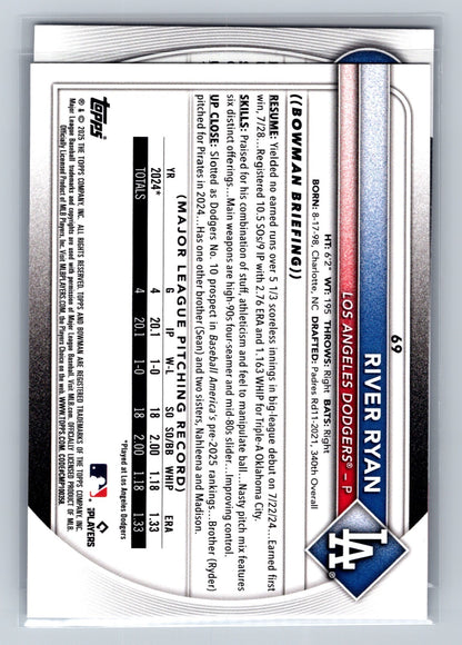 Jesus Tillero 2025 Bowman 1st Paper Purple /250 #BP-117 Dodgers