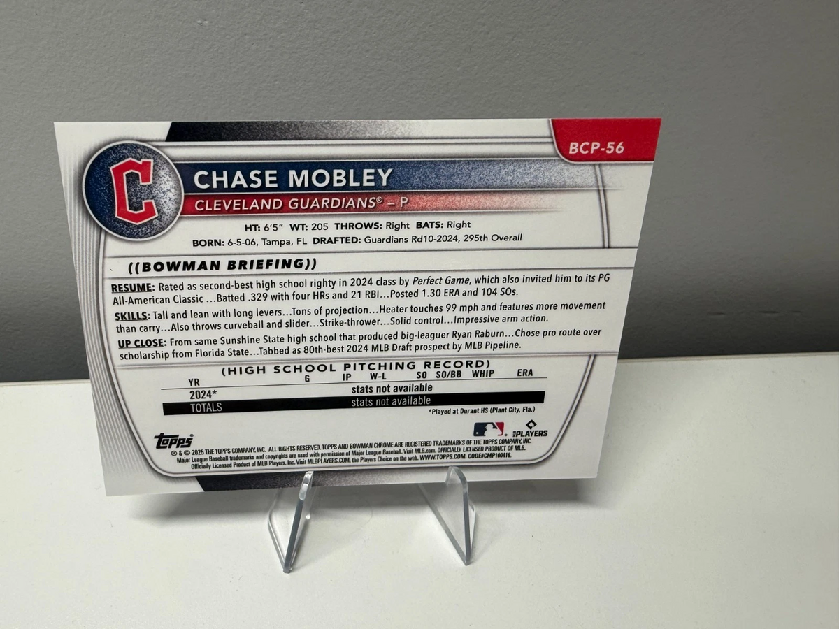 Chase Mobley 2025 Bowman Chrome 1st Blue RayWave Refractor /150 #BCP-56