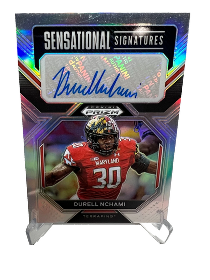 Durell Nchami 2023 Prizm Draft Picks Sensational Signatures Silver Auto #SS-DUN