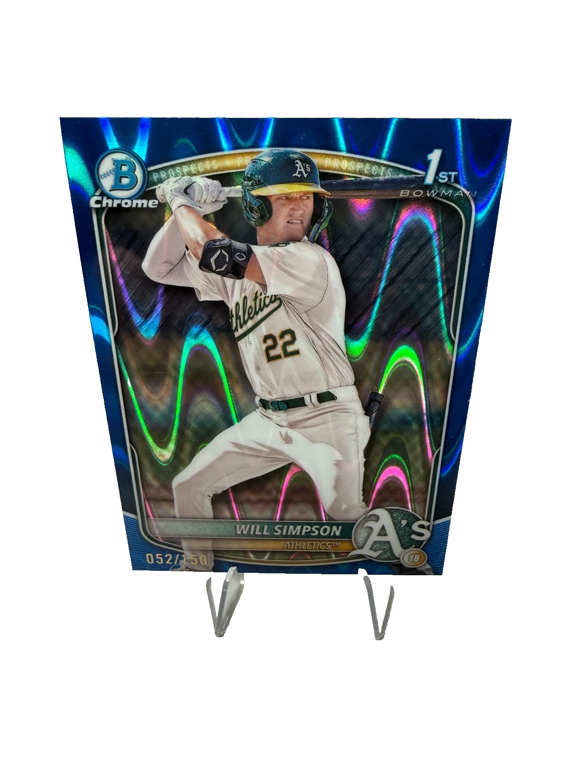 Will Simpson 2025 Bowman Chrome 1st Blue RayWave Refractor /150 #BCP-35