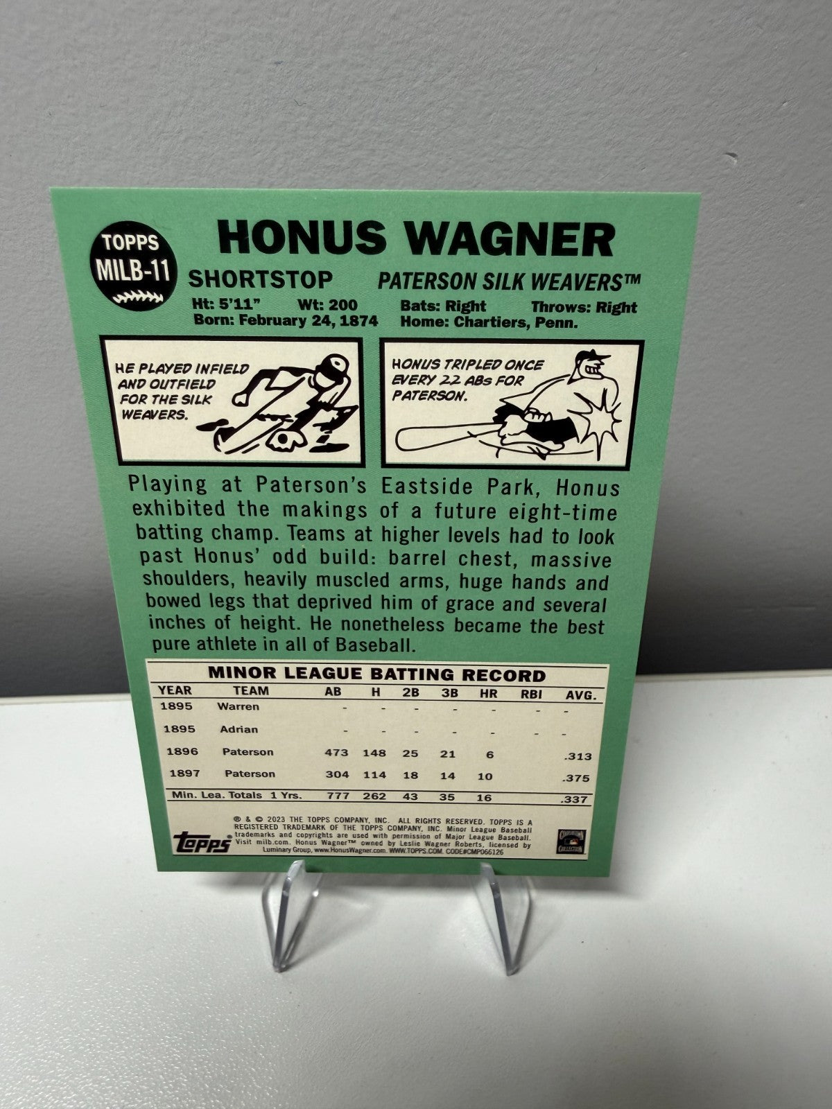 Honus Wagner 2023 Topps Pro Debut MiLB Legends #MILB-11 Paterson Silk Weavers
