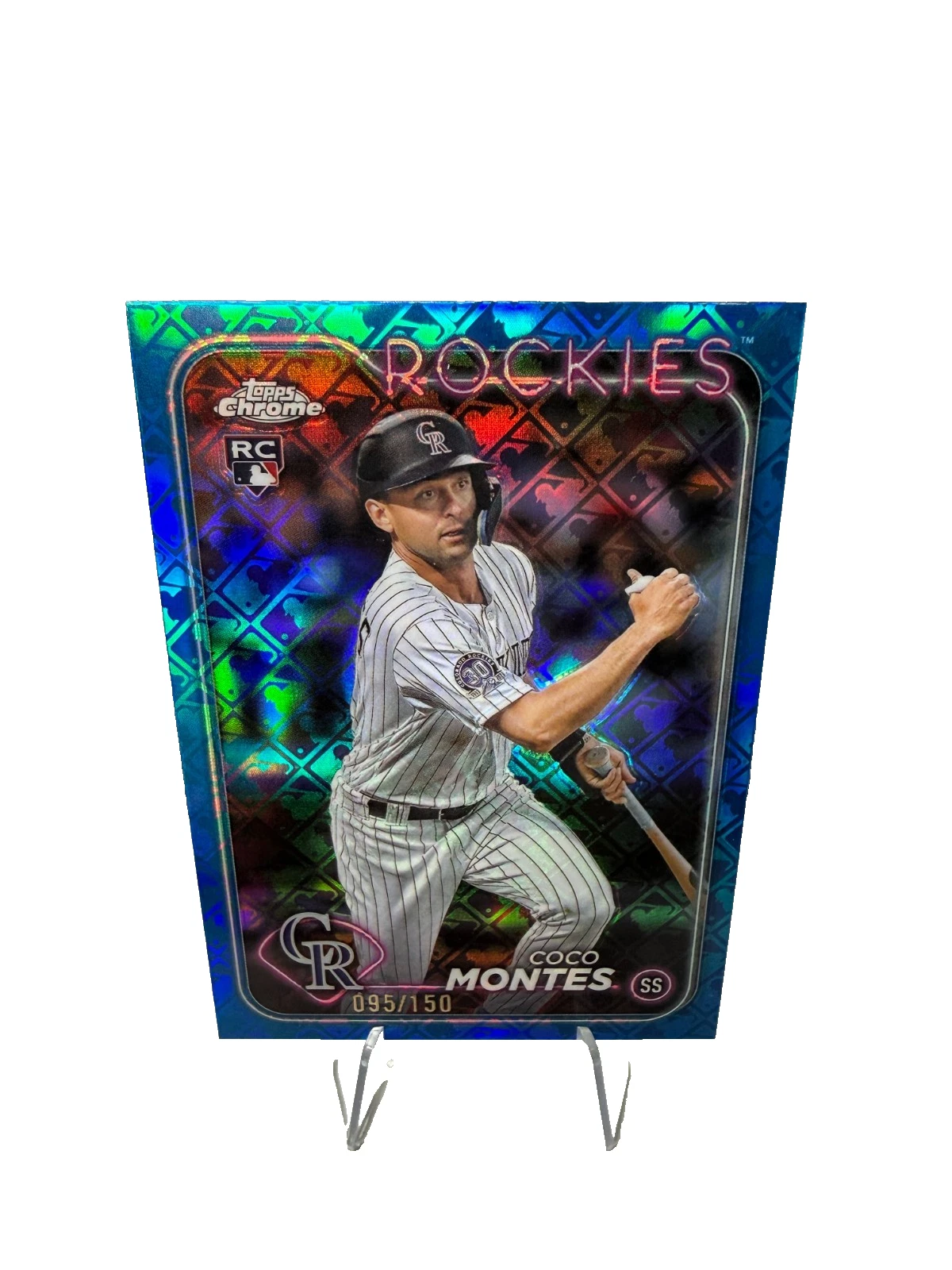 Coco Montes 2024 Topps Chrome Blue Logofractor RC /150 #182 Rockies