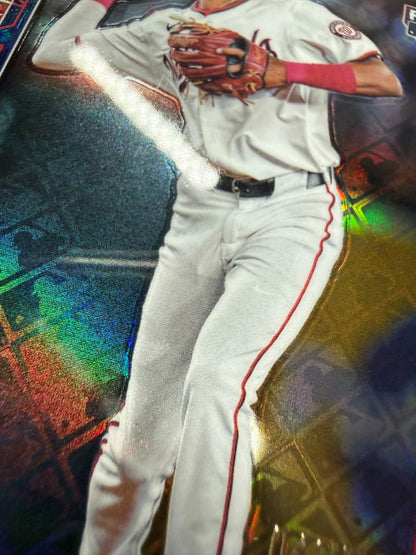 Darren Baker 2025 Topps Chrome Blue Logofractor RC /150 #231 Nationals
