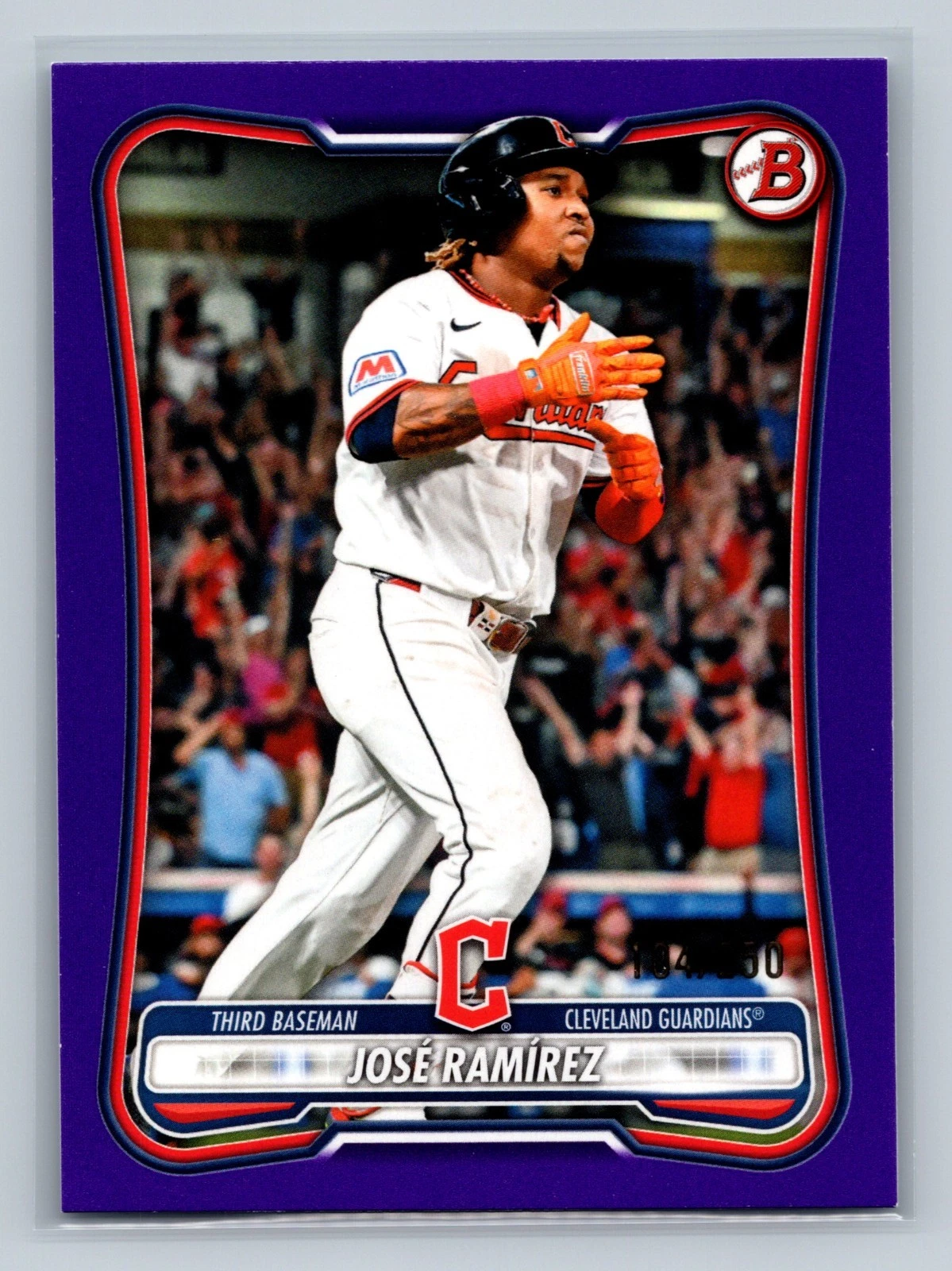 Jose Ramirez 2026 Bowman Purple /250 #77 Guardians