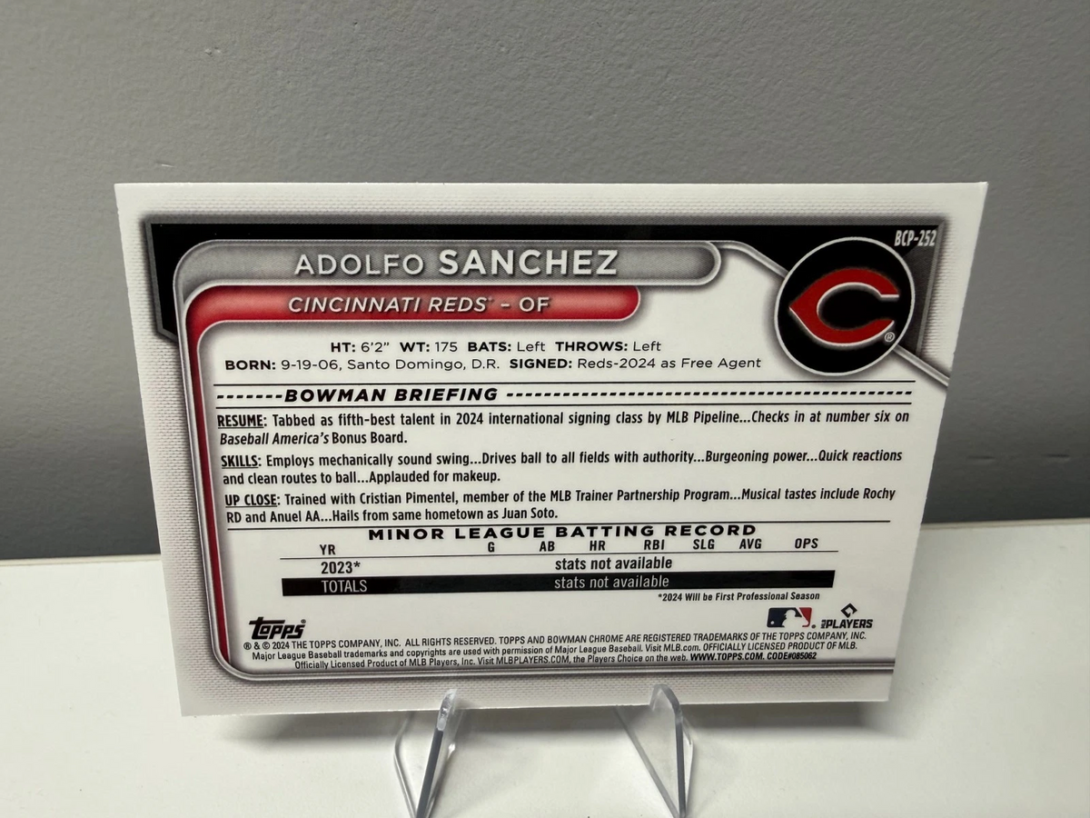 Adolfo Sanchez 2024 Bowman Chrome 1st Orange Refractor /25 #BCP-252 Reds