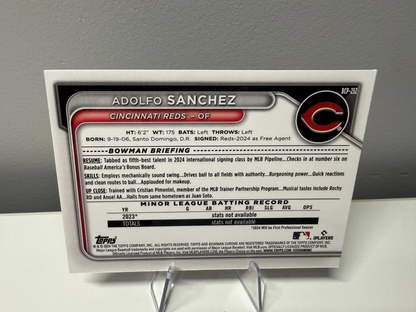 Adolfo Sanchez 2024 Bowman Chrome 1st Orange Refractor /25 #BCP-252 Reds