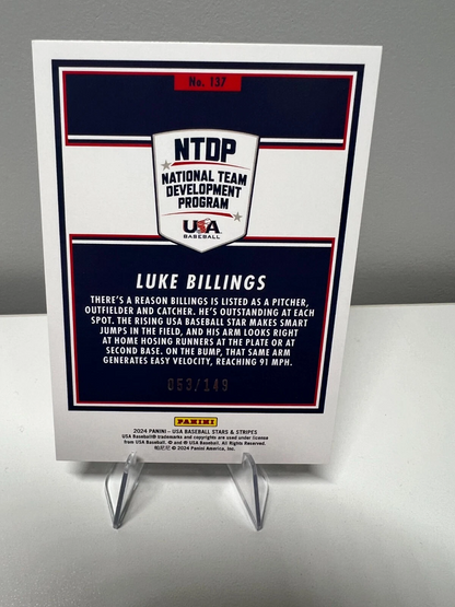 Luke Billings 2024 Panini USA Stars & Stripes Blue Parallel /149 #137