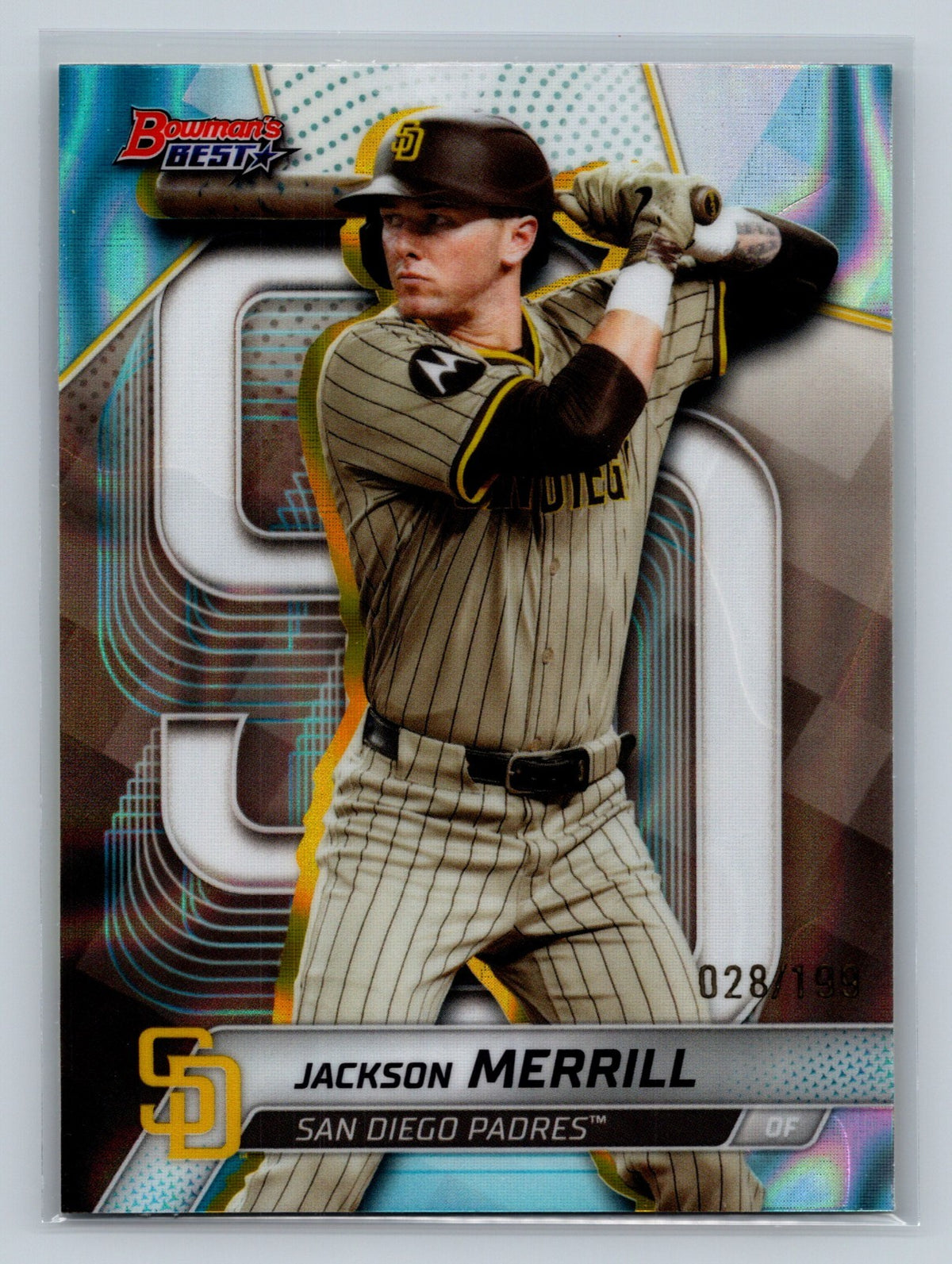 Jackson Merrill 2025 Bowman's Best Aqua Lava Refractor /199 #17 Padres