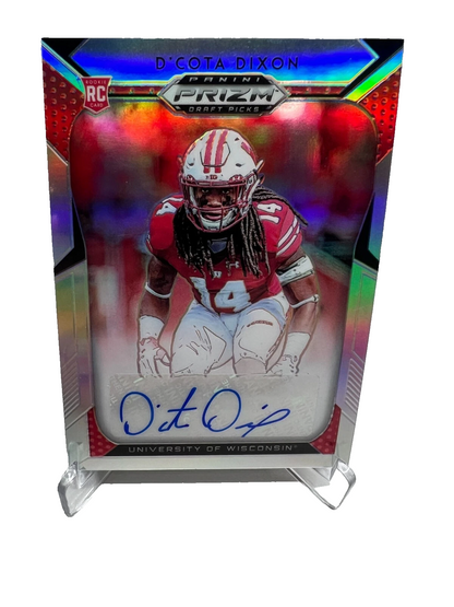 D'Cota Dixon 2019 Prizm Draft Picks Silver Prizm Auto RC #250 Badgers