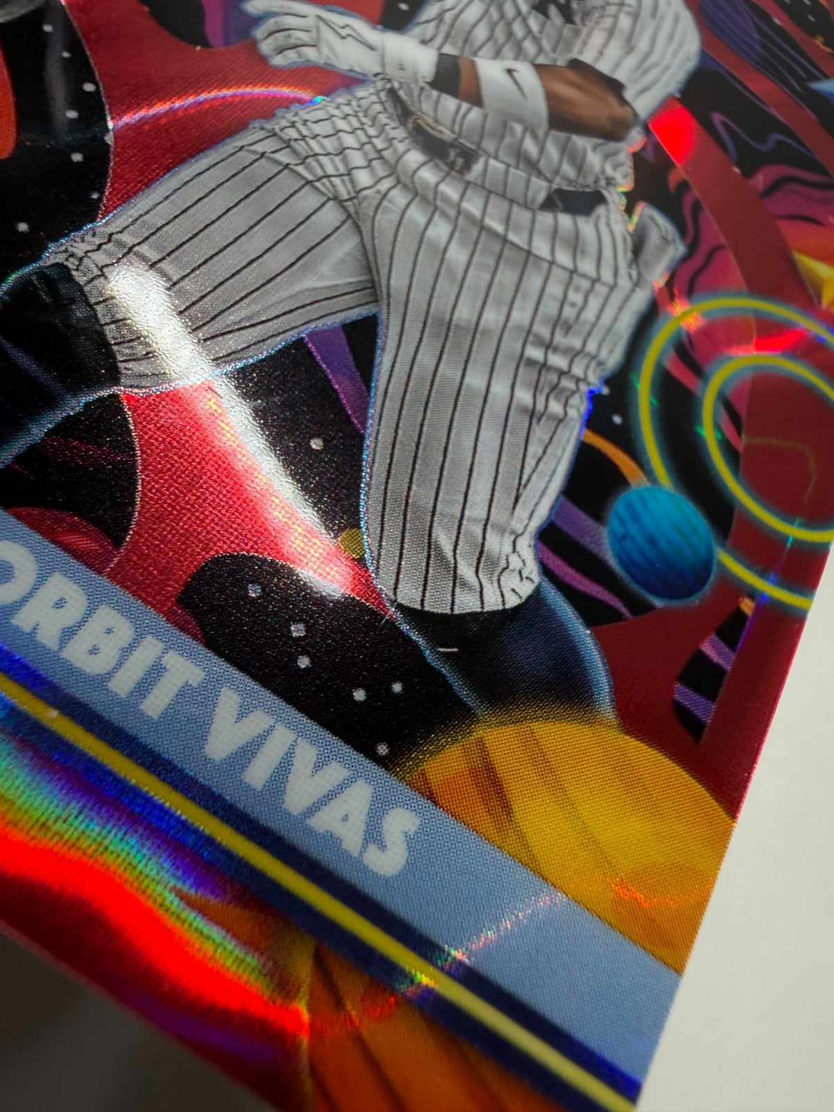 Jorbit Vivas 2025 Topps Chrome Cosmic Red Flare Refractor RC /5 #92 Yankees