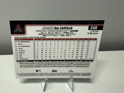 Adrian Del Castillo 2025 Topps Chrome Aqua Logofractor RC /199 #240 Diamondbacks
