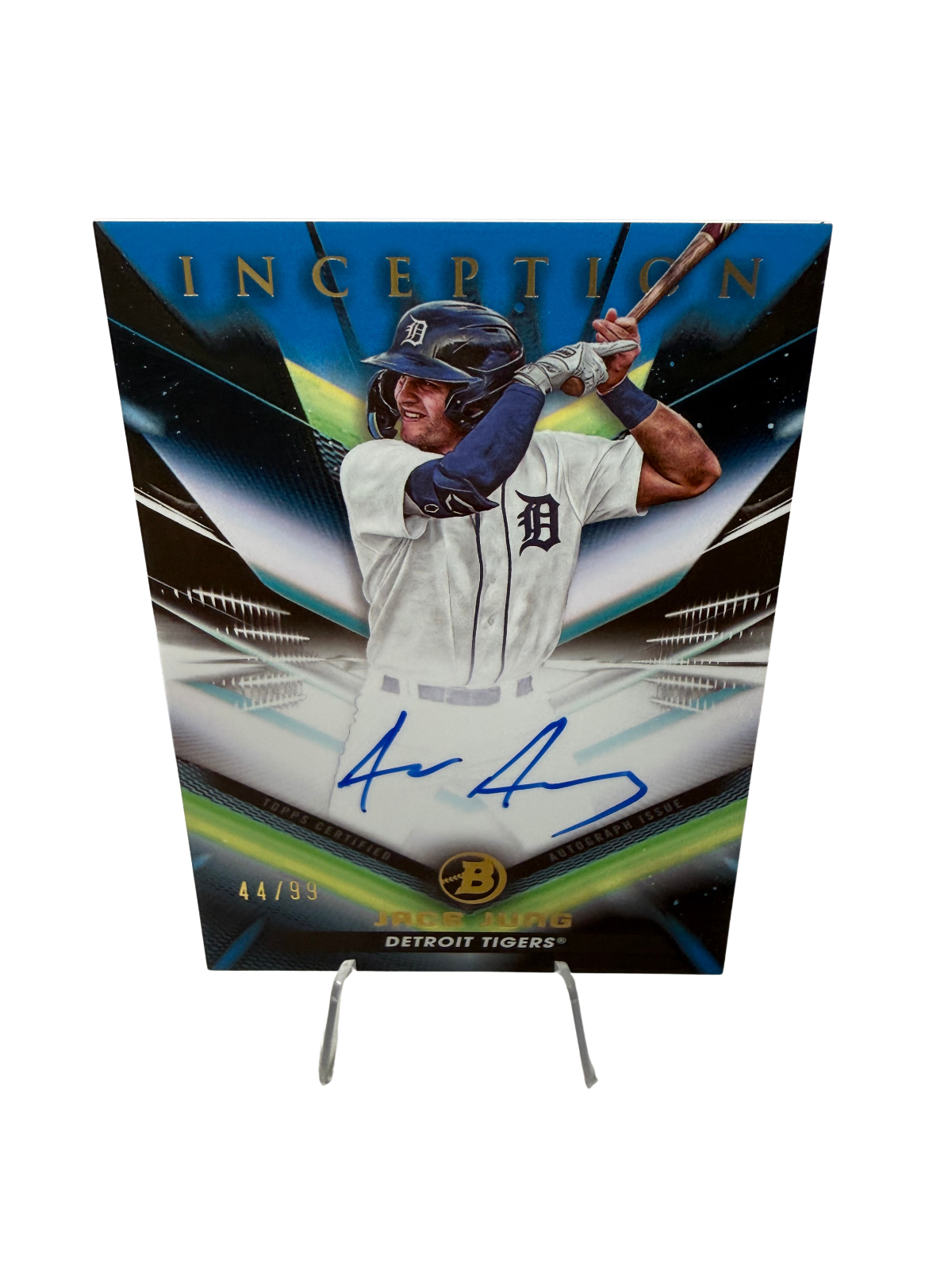 Jace Jung 2023 Bowman Inception Blue Auto /99 #BPA-JJ Tigers