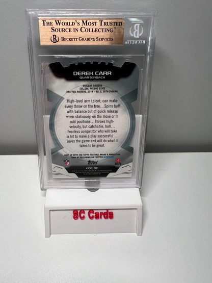 Derek Carr 2014 Topps Finest Quarterback Cuts RC #FQC-DC BGS 9.5 Raiders