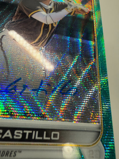 Ivan Castillo 2022 Topps Chrome Aqua Wave Refractor Auto RC /199 #RA-IC Padres
