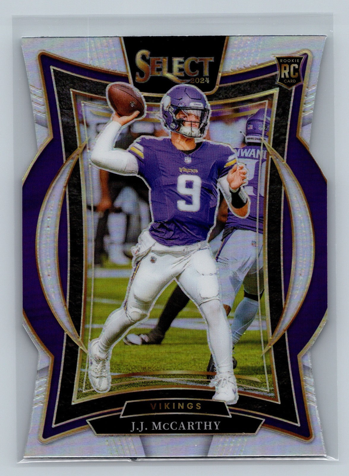 J.J. McCarthy 2024 Panini Select Concourse Silver Prizm Die-Cut RC #24 Vikings