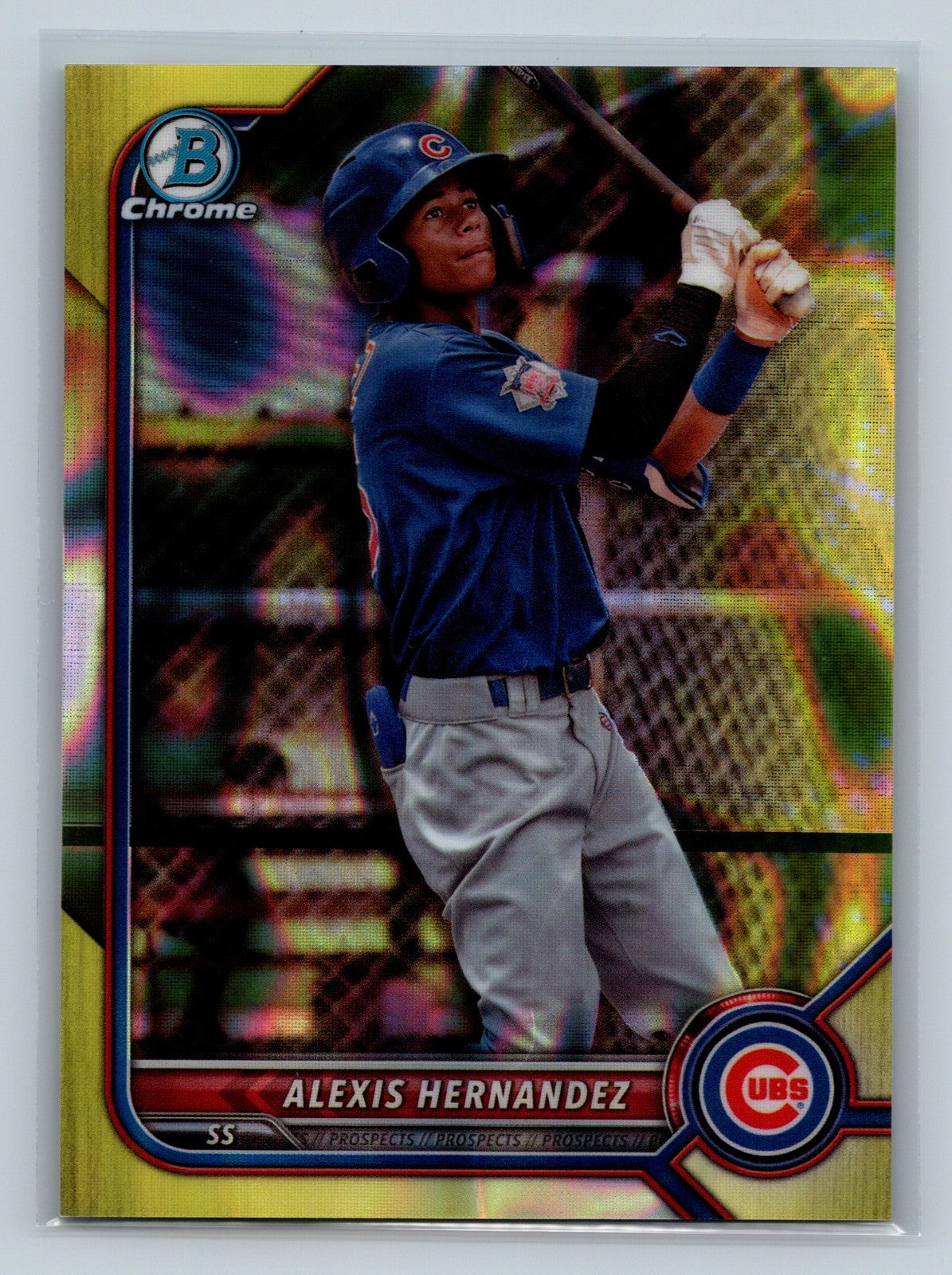 Alexis Hernandez 2022 Bowman Draft Chrome Yellow Lava Refractor /75 #BDC-173