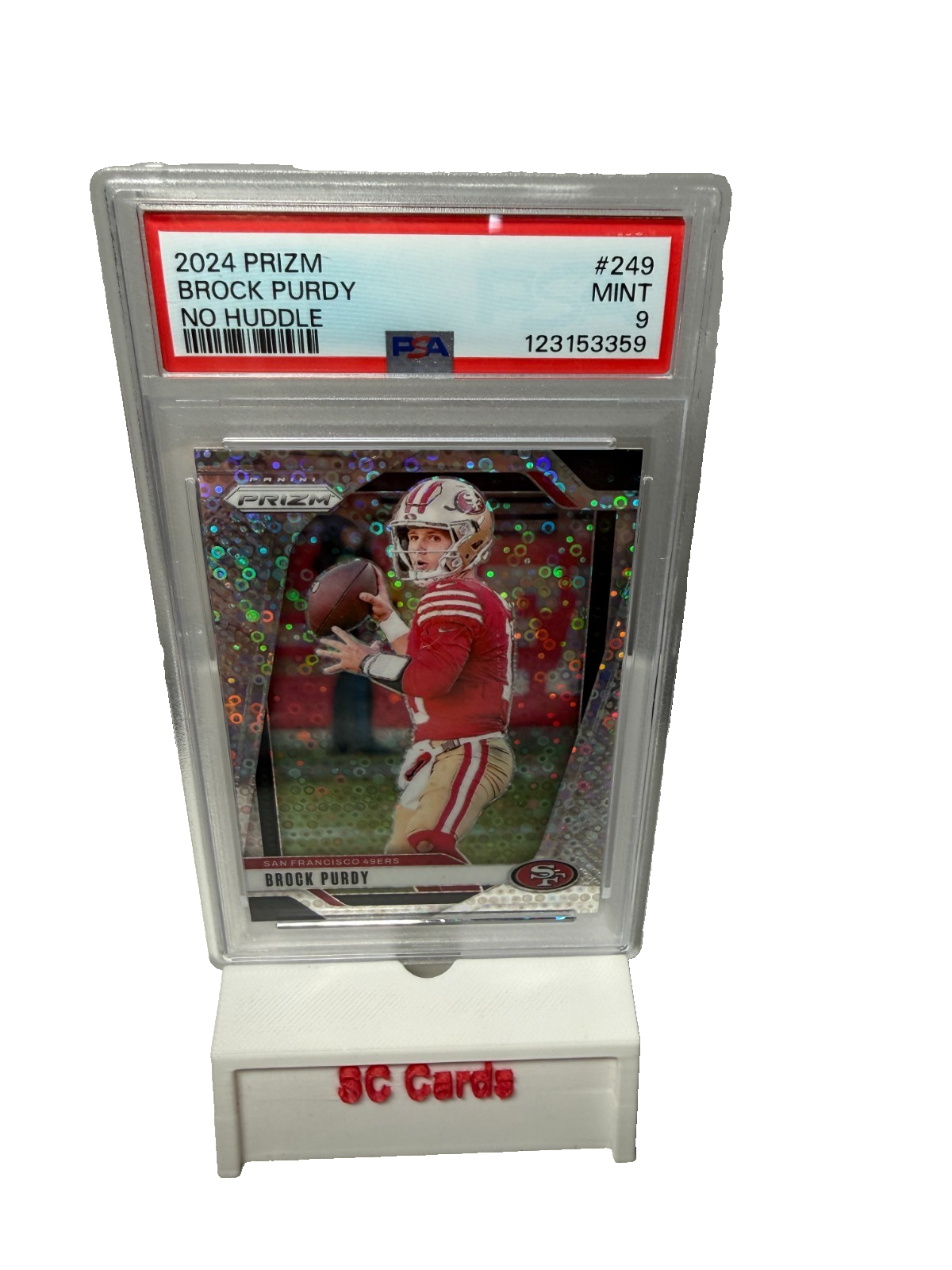 Brock Purdy 2024 Panini Prizm Silver Disco Prizm #249 49ERS PSA 9 MINT