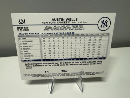 Austin Wells 2024 Topps Series 2 Summer Holiday Foil RC #624 Yankees