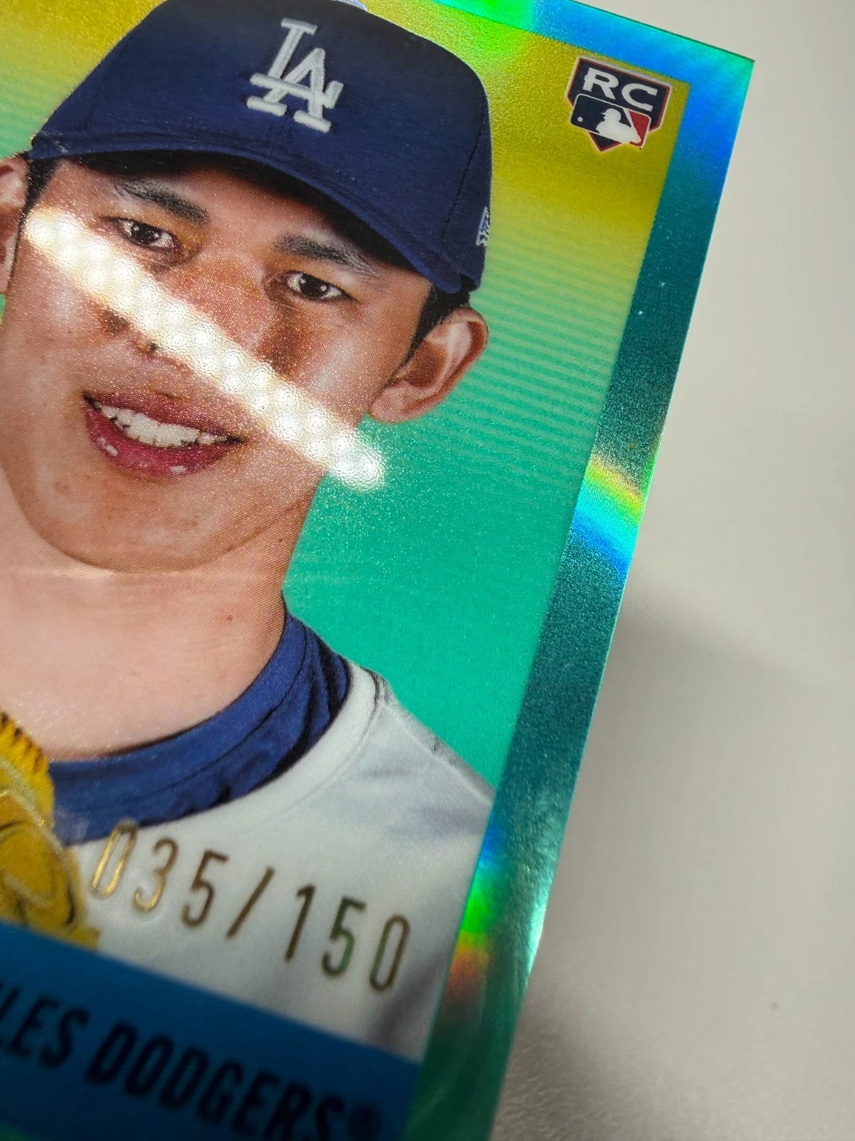 Roki Sasaki 2025 Topps Chrome Platinum Anniversary Aqua Refractor Auto RC /150