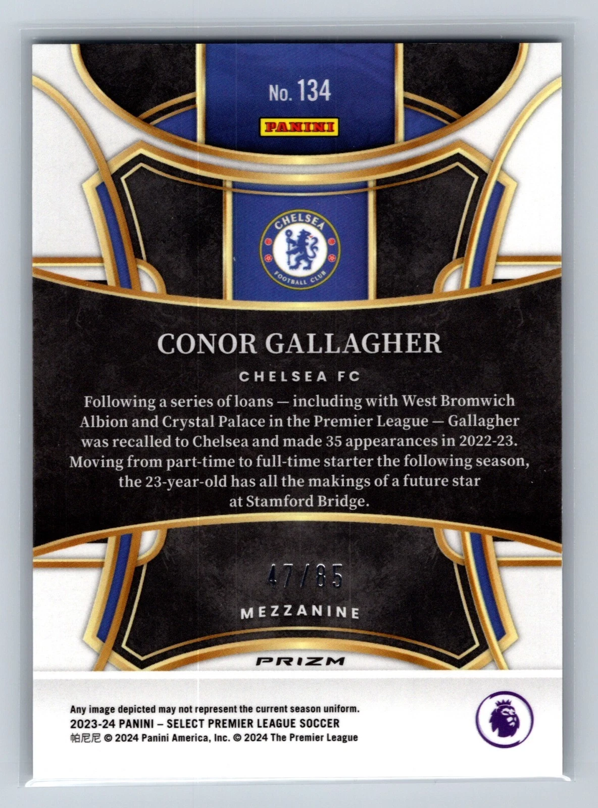 Conor Gallagher 2023-24 Panini Select Premier League White Ice Prizm /85 #134