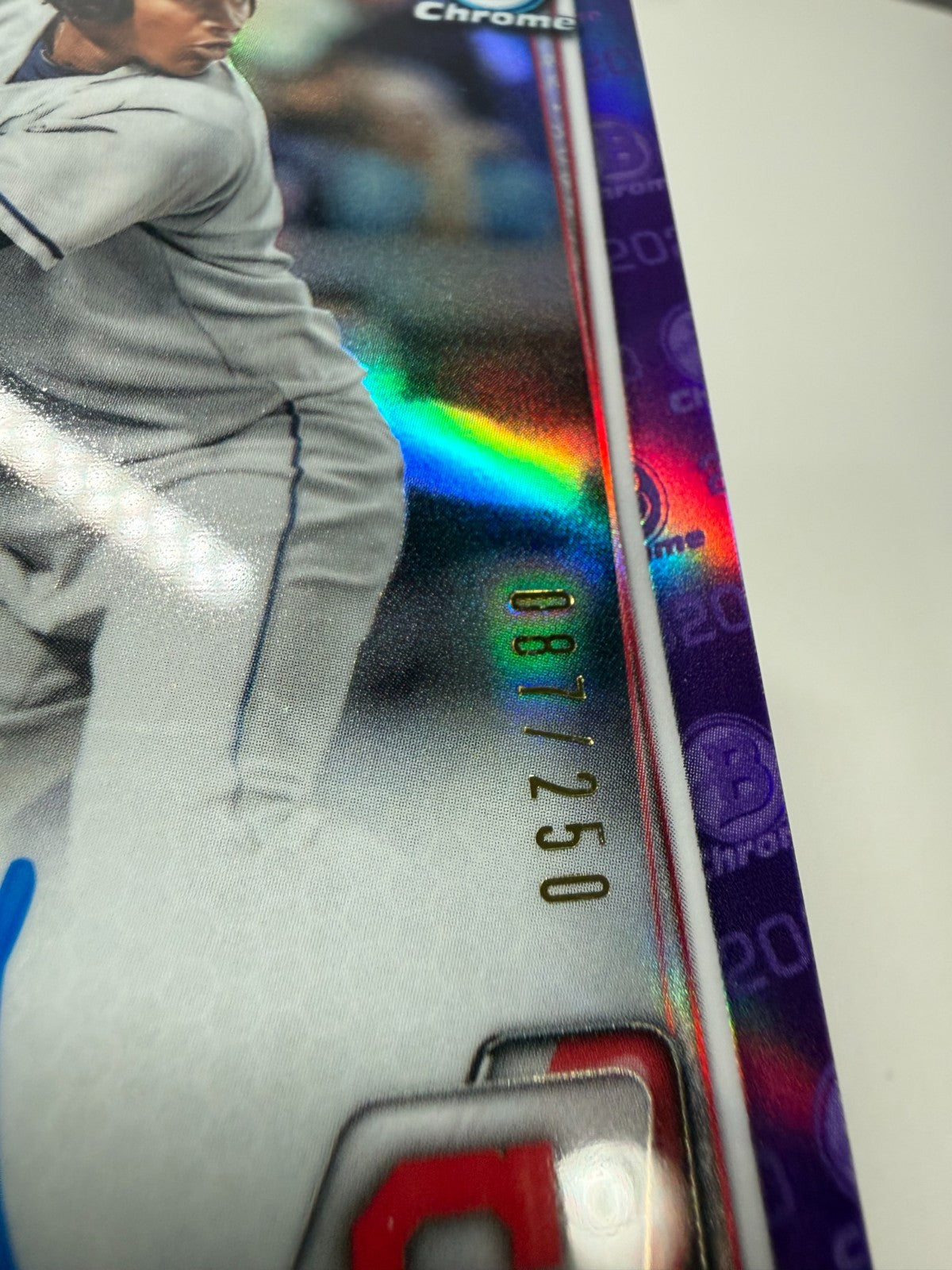 Oscar Gonzalez 2020 Bowman Chrome 1st Purple Refractor Auto /250 #CPA-OG