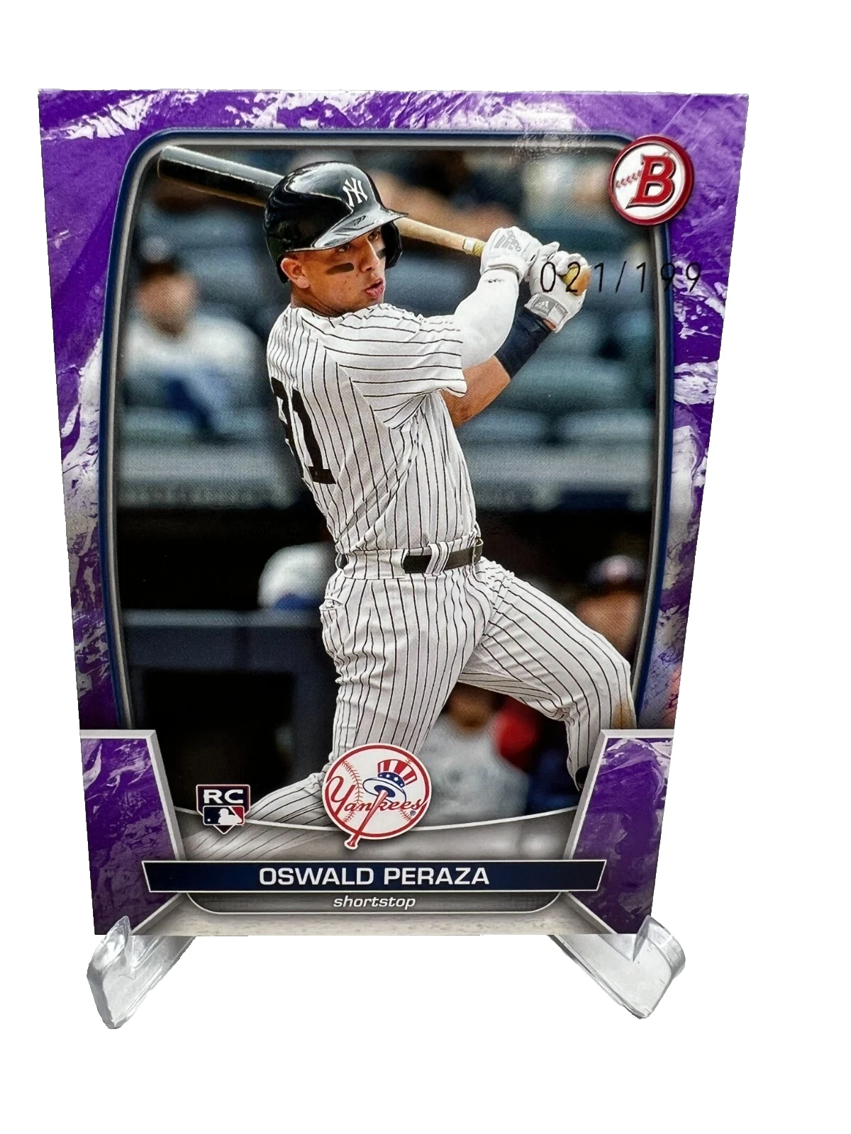 Oswald Peraza 2023 Bowman Purple Pattern RC /199 #70 Yankees