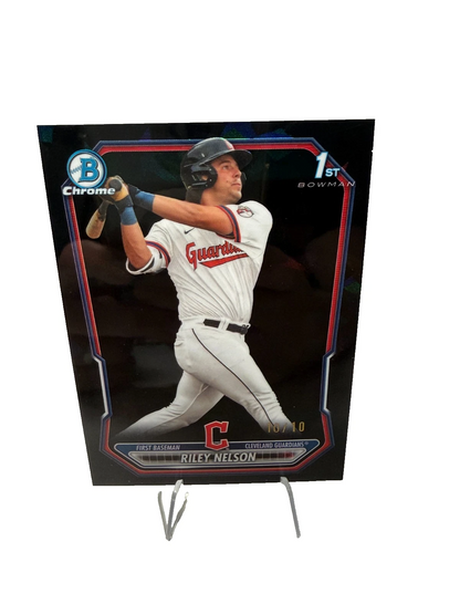 Riley Nelson 2026 Bowman Chrome 1st Sapphire Black /10 #BCP-124 Guardians