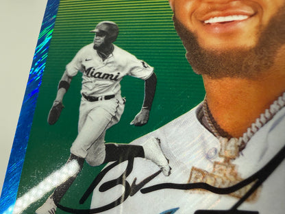 Bryan De La Cruz 2023 Topps Chrome Platinum Blue Shimmer Refractor /100 #223
