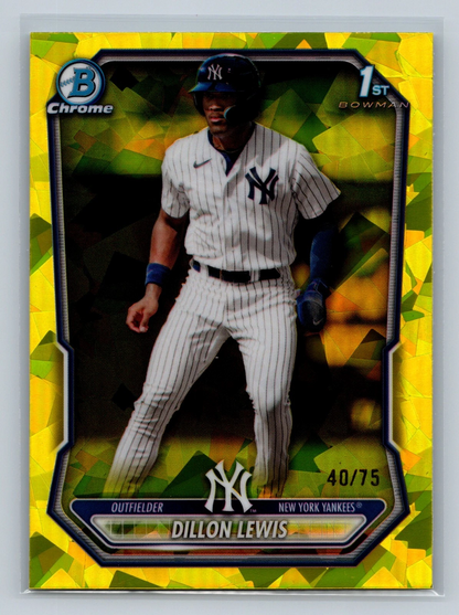 Dillon Lewis 2026 Bowman Chrome 1st Sapphire Yellow Refractor /75 #BCP-148