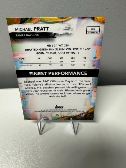 Michael Pratt 2024 Finest Blue Checkerboard Refractor RC /99 #65