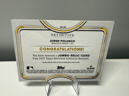 Jorge Polanco 2022 Topps Definitive Jumbo Relic /35 #DJR-JPO Twins