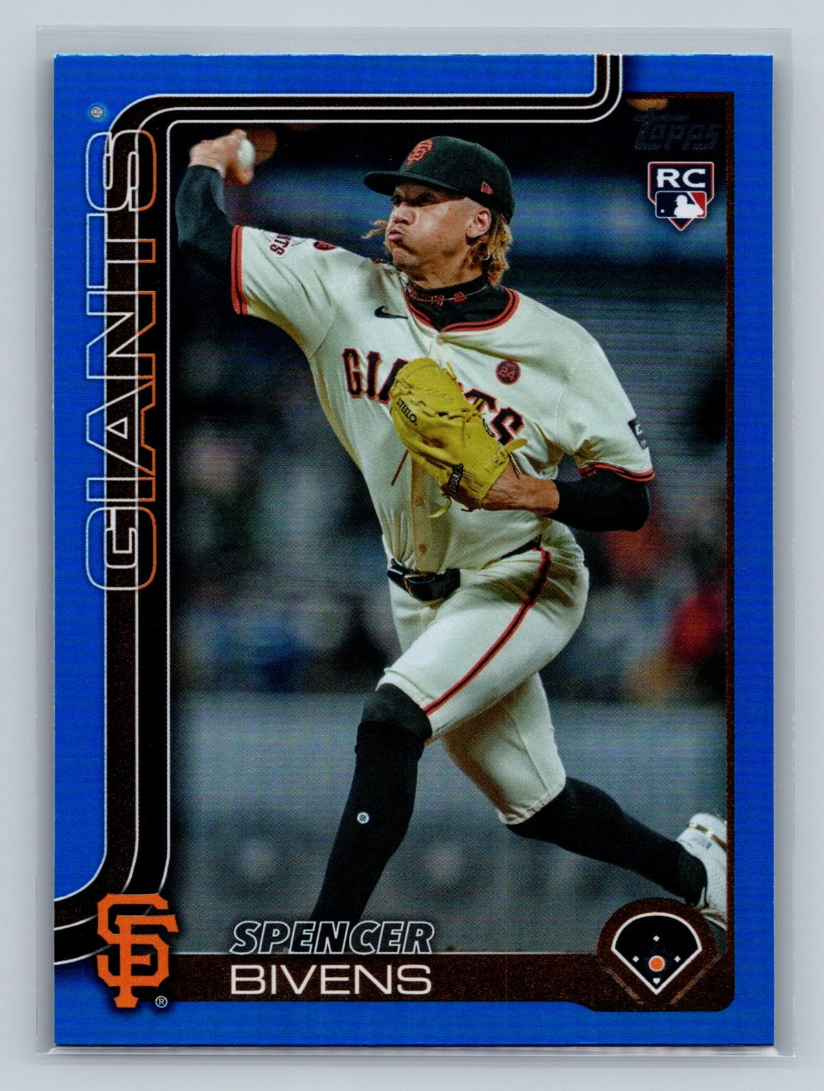 Spencer Bivens 2025 Topps Series 2 Blue Foil RC /150 #537 Giants