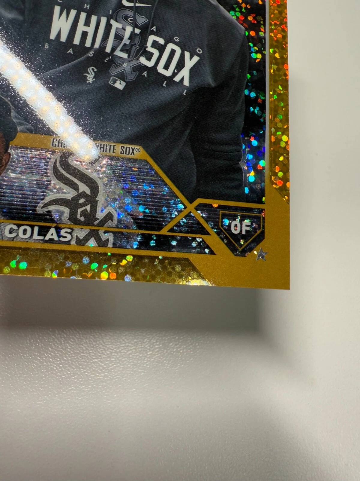 Oscar Colas 2023 Topps Chrome Update Gold Speckle Refractor Image Variation /50
