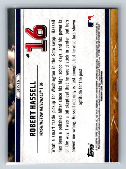 Robert Hassell 2023 Bowman Chrome Scouts Top 100 Gold Refractor /50 #BTP-16