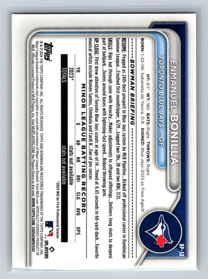 Enmanuel Bonilla 2024 Bowman Paper Prospects Lime Green /15 #BP-53