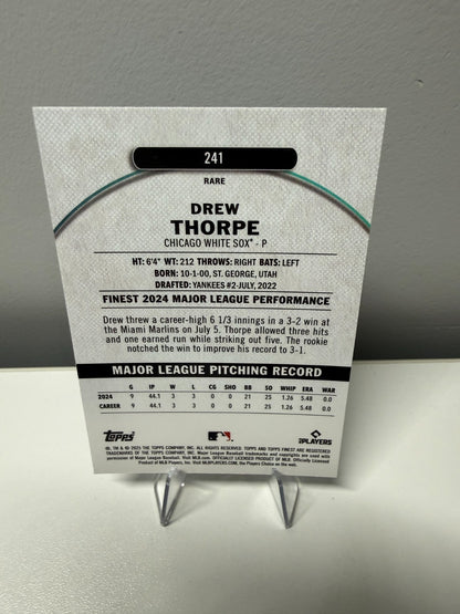 Drew Thorpe 2025 Topps Finest Rare Sky Blue Refractor /150 #241 White Sox