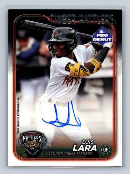 Luis Lara 2024 Topps Pro Debut Auto #PD-13 Timber Rattlers