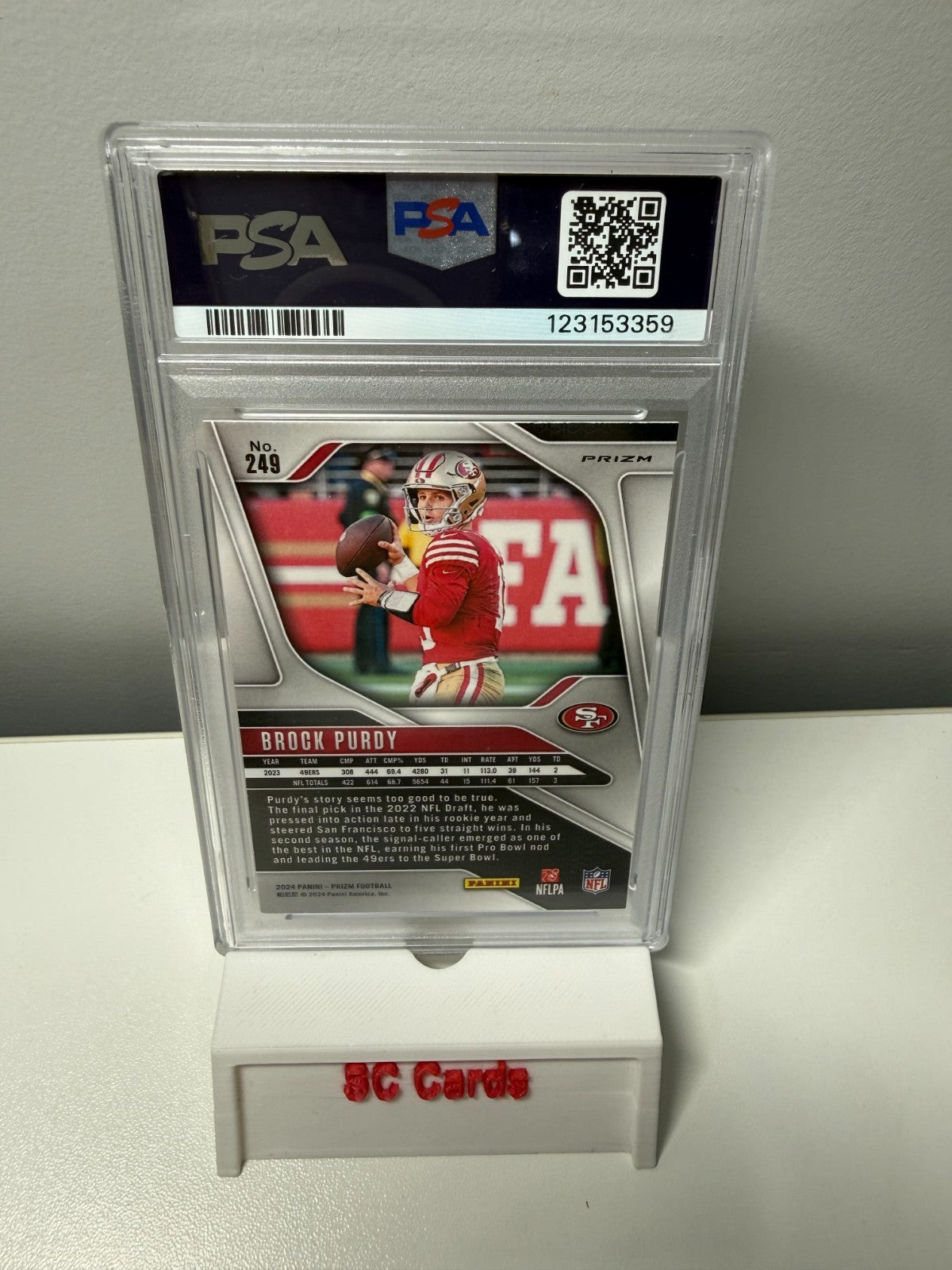 Brock Purdy 2024 Panini Prizm Silver Disco Prizm #249 49ERS PSA 9 MINT