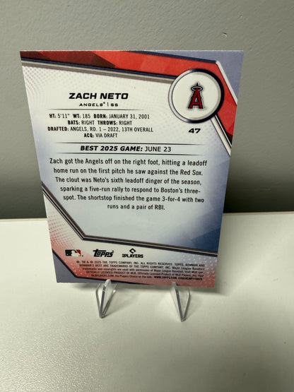 Zach Neto 2025 Bowman's Best Purple Lazer Refractor /250 #47 Angels